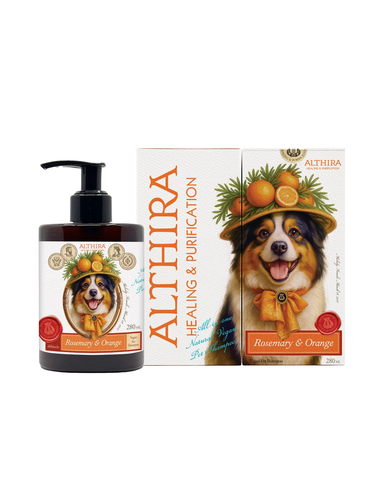 Aromatherapy Natural Vegan Shampoo for Dogs - Rosemary & Orange