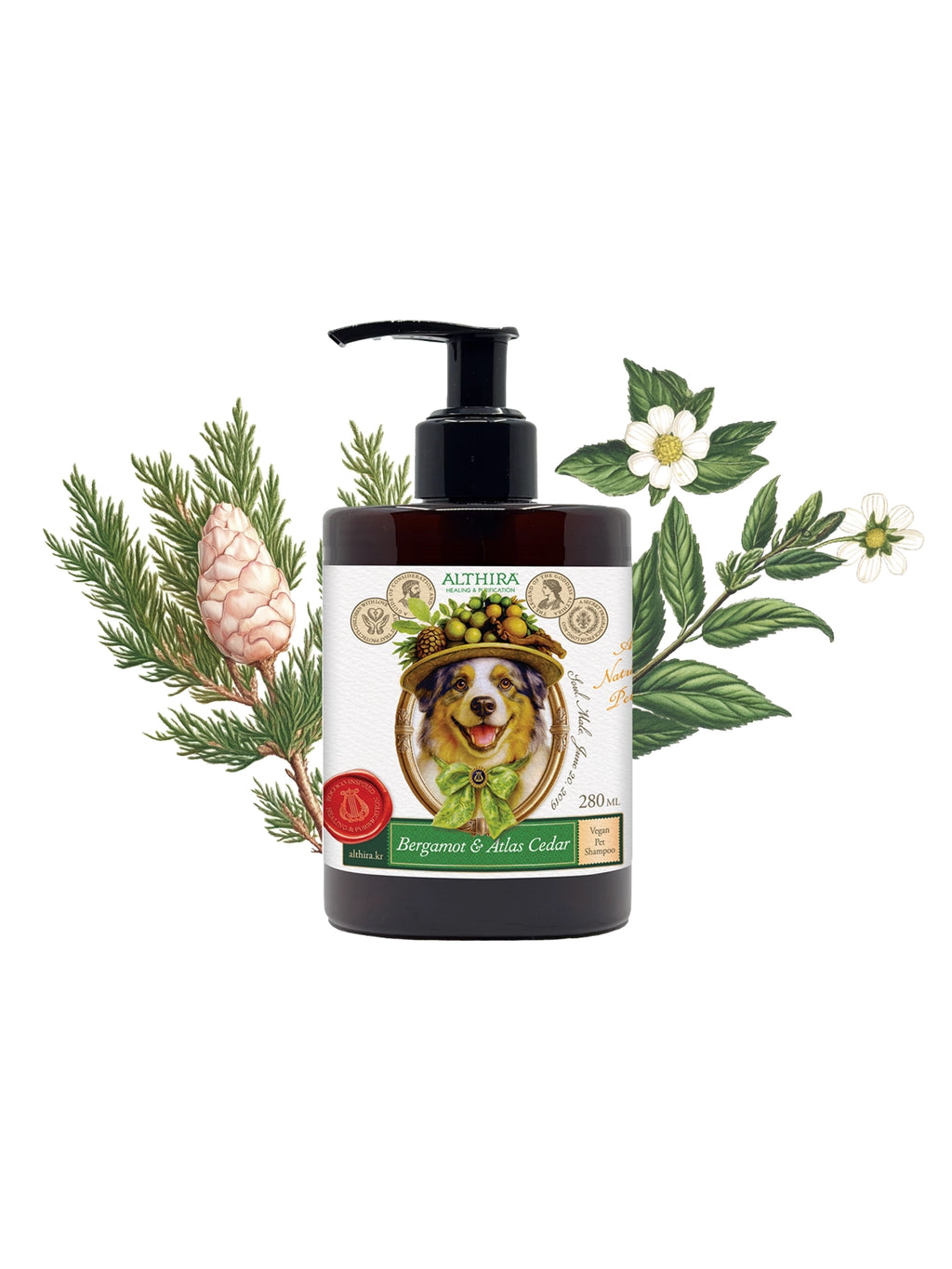 Aromatherapy Natural Vegan Shampoo for Dogs - Bergamot & Atlas Cedar