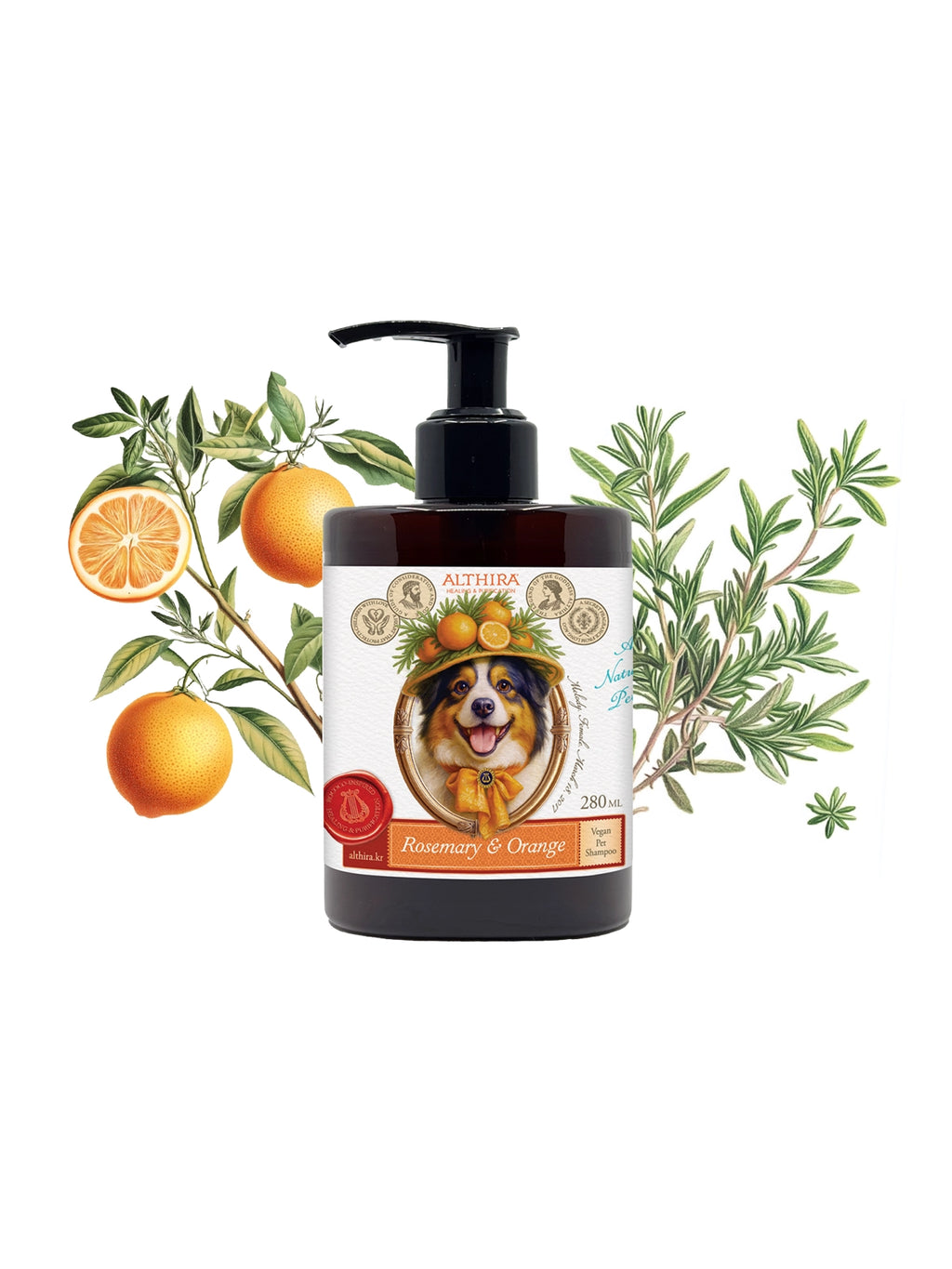 Aromatherapy Natural Vegan Shampoo for Dogs - Rosemary & Orange