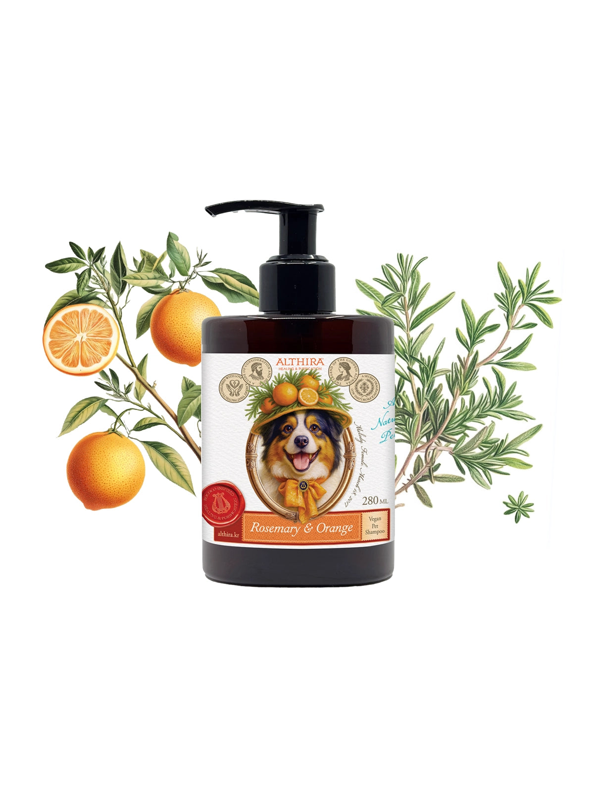 Aromatherapy Natural Vegan Shampoo for Dogs - Rosemary & Orange