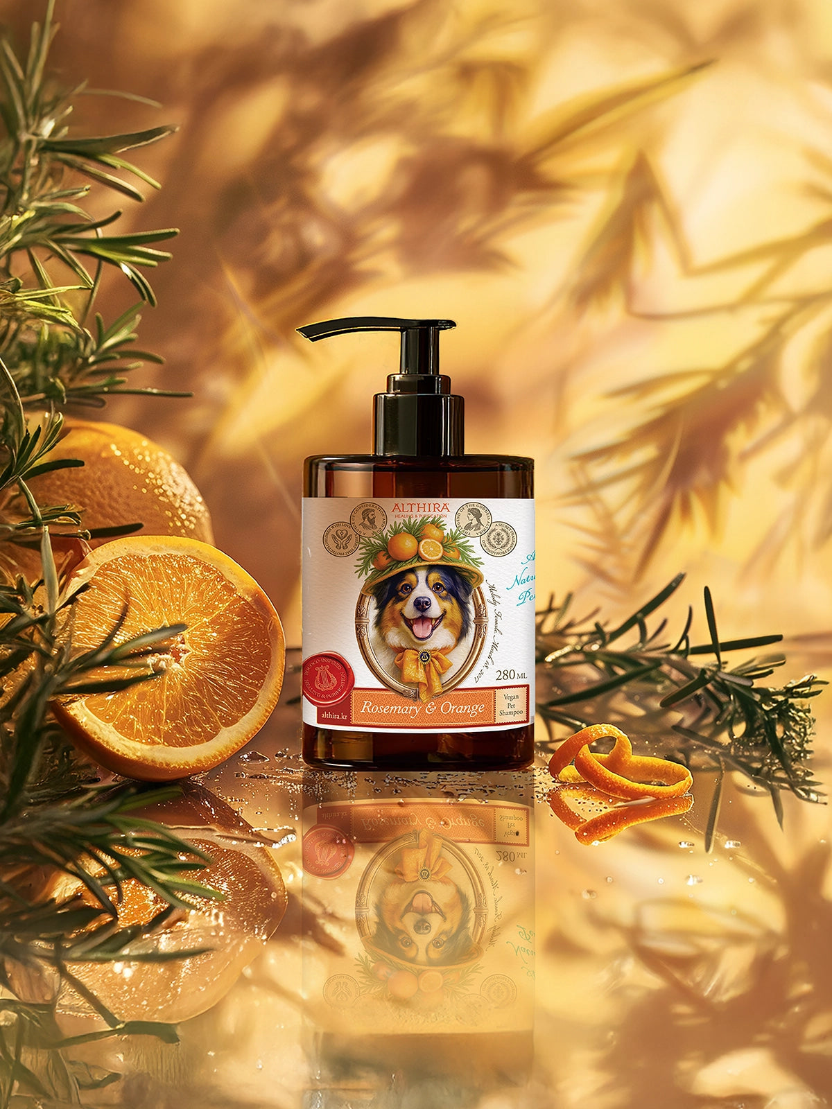 Aromatherapy Natural Vegan Shampoo for Dogs - Rosemary & Orange