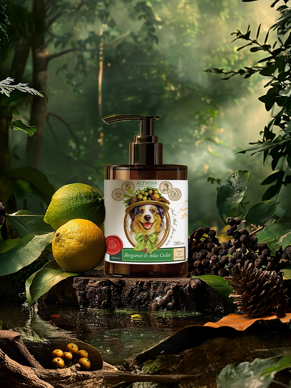 Aromatherapy Natural Vegan Shampoo for Dogs - Bergamot & Atlas Cedar